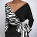 Women's V-neck black and white tops HE1404-04-04 Women's V-neck black and white tops HE1404-04-04
