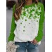 Women's shirt, long sleeved round neck T-shirt, lucky HF2512-04-01 Women's shirt, long sleeved round neck T-shirt, lucky HF2512-04-01
