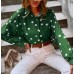 Retro printed polka dot shirt long sleeves HF0613-01-01 Retro printed polka dot shirt long sleeves HF0613-01-01