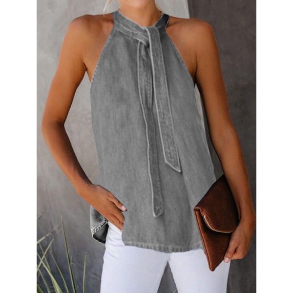 Women's off-shoulder denim T-shirt HE1601-03-02 Women's off-shoulder denim T-shirt HE1601-03-02