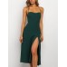 Retro shoulder strap side slit suspender dress HF2704-01-01 Retro shoulder strap side slit suspender dress HF2704-01-01