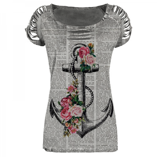 Fashion printed casual T-shirt HF2901-03-03 Fashion printed casual T-shirt HF2901-03-03