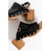 Luella Black Wooden Heel