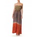 MORPHEW COLLECTION Hand Dyed Shibori Silk & Metalilc Gold Indian Embroidered Strapless Gown